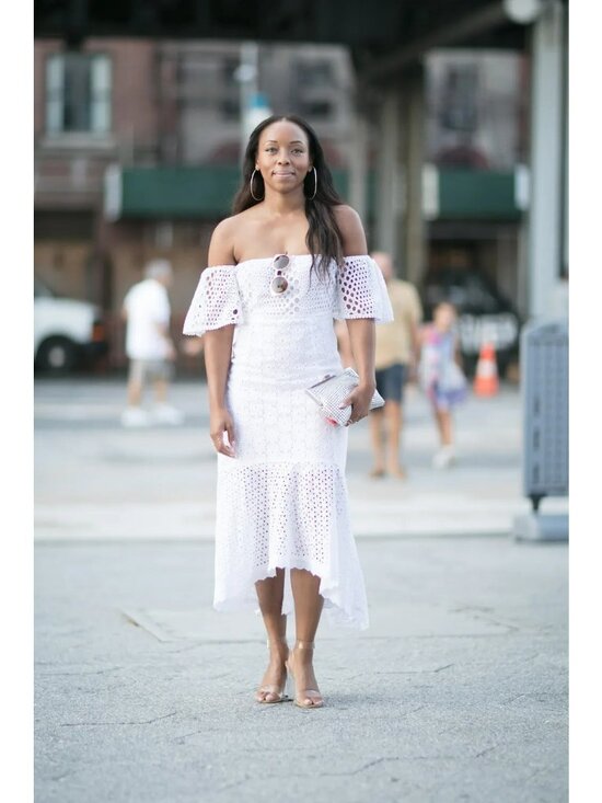 FARM Rio Dresses & Skirts - Farm Rio White Off the Shoulder Eyelet Dress Bridal High Low Midi Dress Beachy